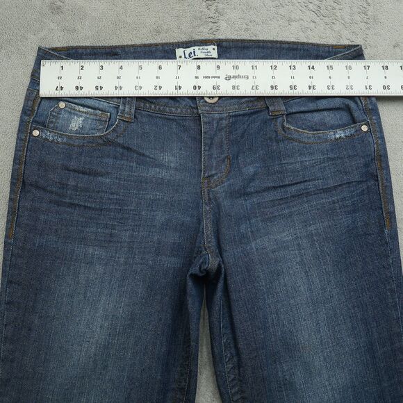 L.e.i. Jeans Junior's Size 13L Blue Mid-Rise Ashley Trouble Flare 31.5" Inseam - Picture 16 of 16